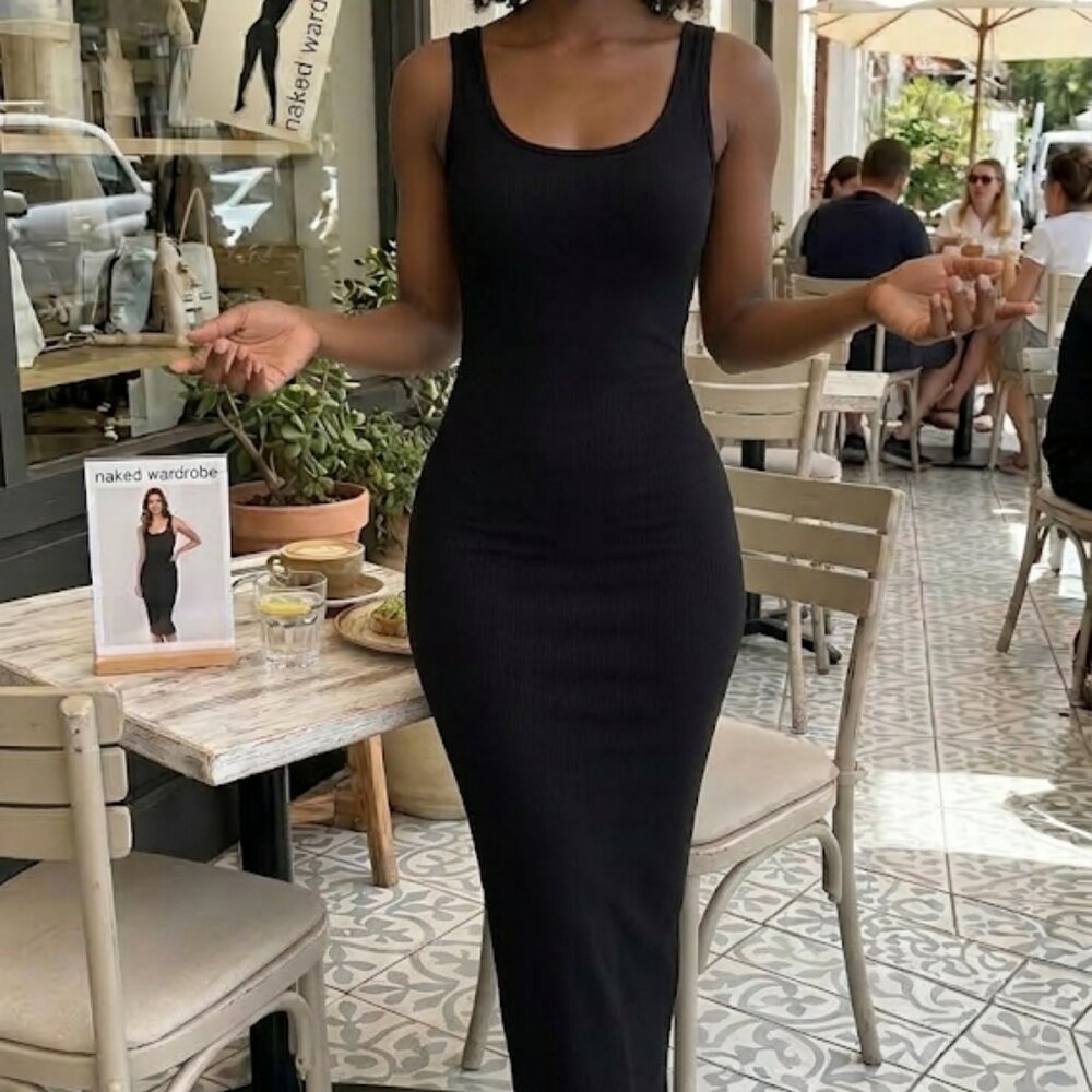 Naked Wardrobe Black Two-Piece Snatched Set - Size Medium